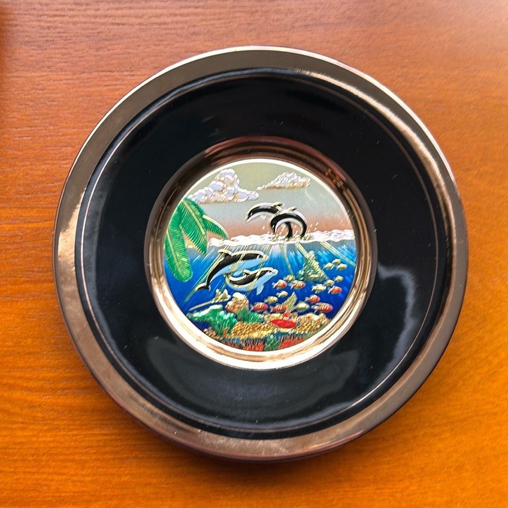 Vintage Japanese Chokin decorative plate